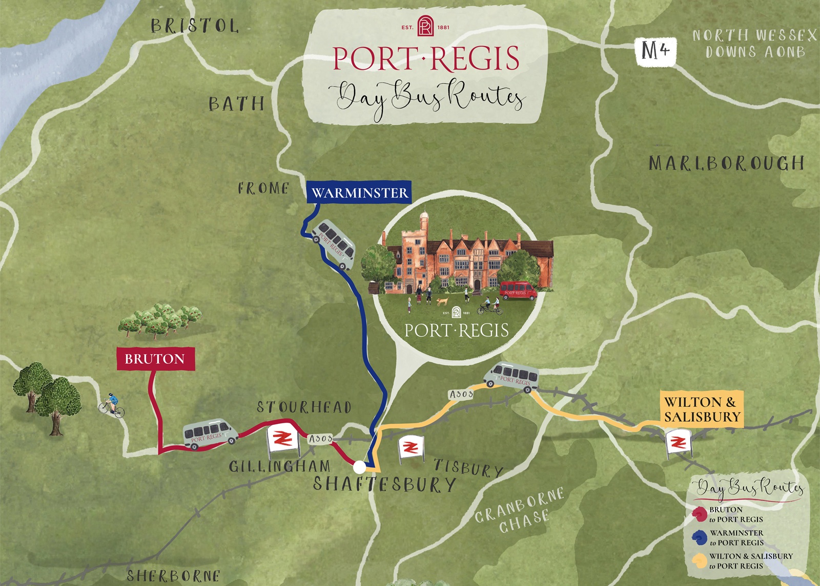 Day bus routes map